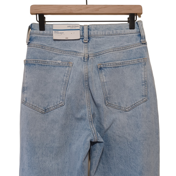 ARIZONA JEAN CO. Womens 90's Straight Fit Full Length Jeans Distressed Size 7 - Picture 5 of 6